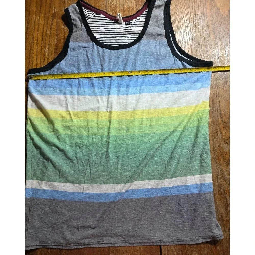 Vintage Univibe Tank Top Mens XXLarge Multicolor Striped Beach Surf Skate‎ Y2K